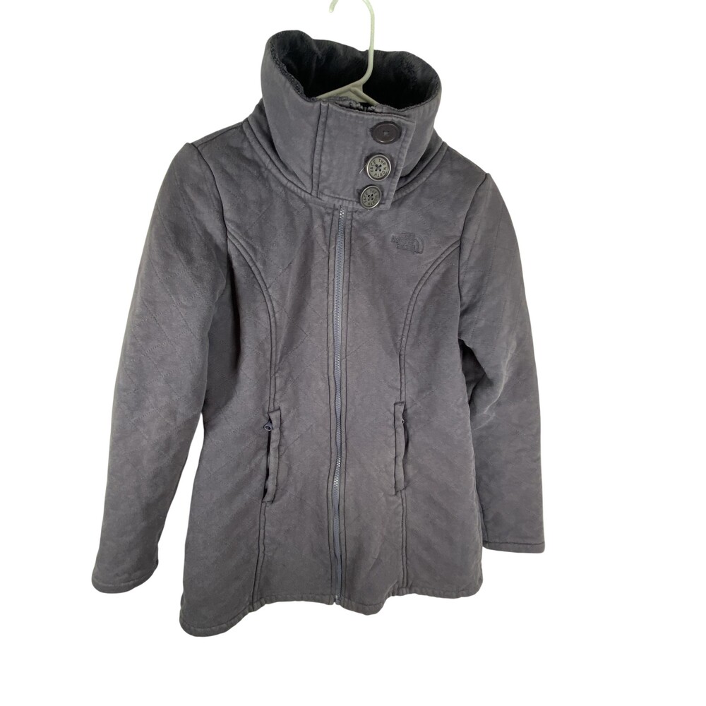 The North Face Caroluna Women Medium Purple Quilted Fleece Lined Jacket Full Zip